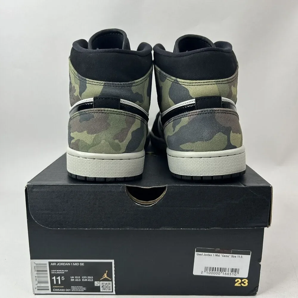 Nike Shoes Air Jordan 1 Mid SE “Camo/Light Bone Black White